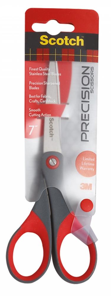 Nożyczki biurowe Scotch, precyzyjne, 18cm, czerwono-czarny