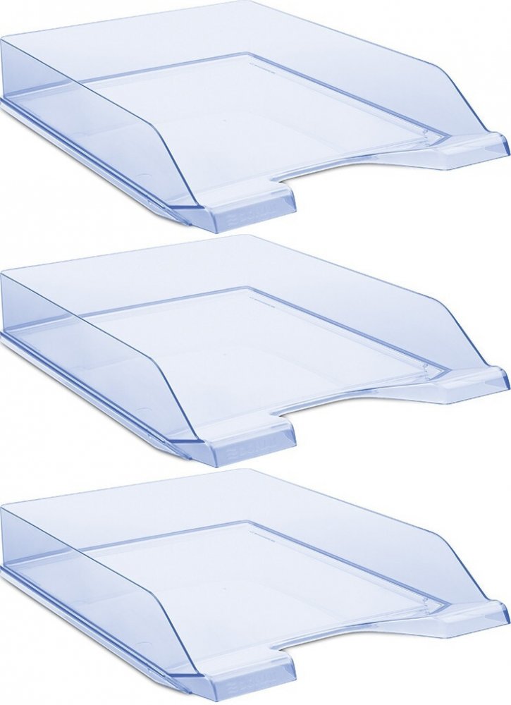 3x Półka na dokumenty Donau, A4, plastikowa, niebieski