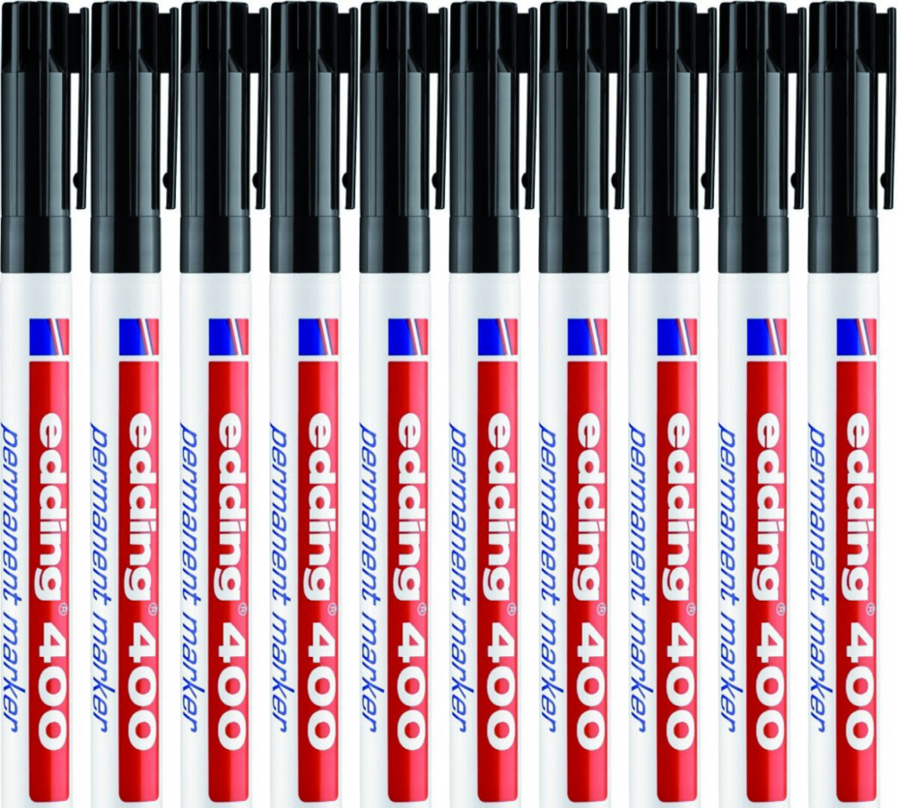 10x Marker permanentny edding 400, okrągła, 1mm, czarny