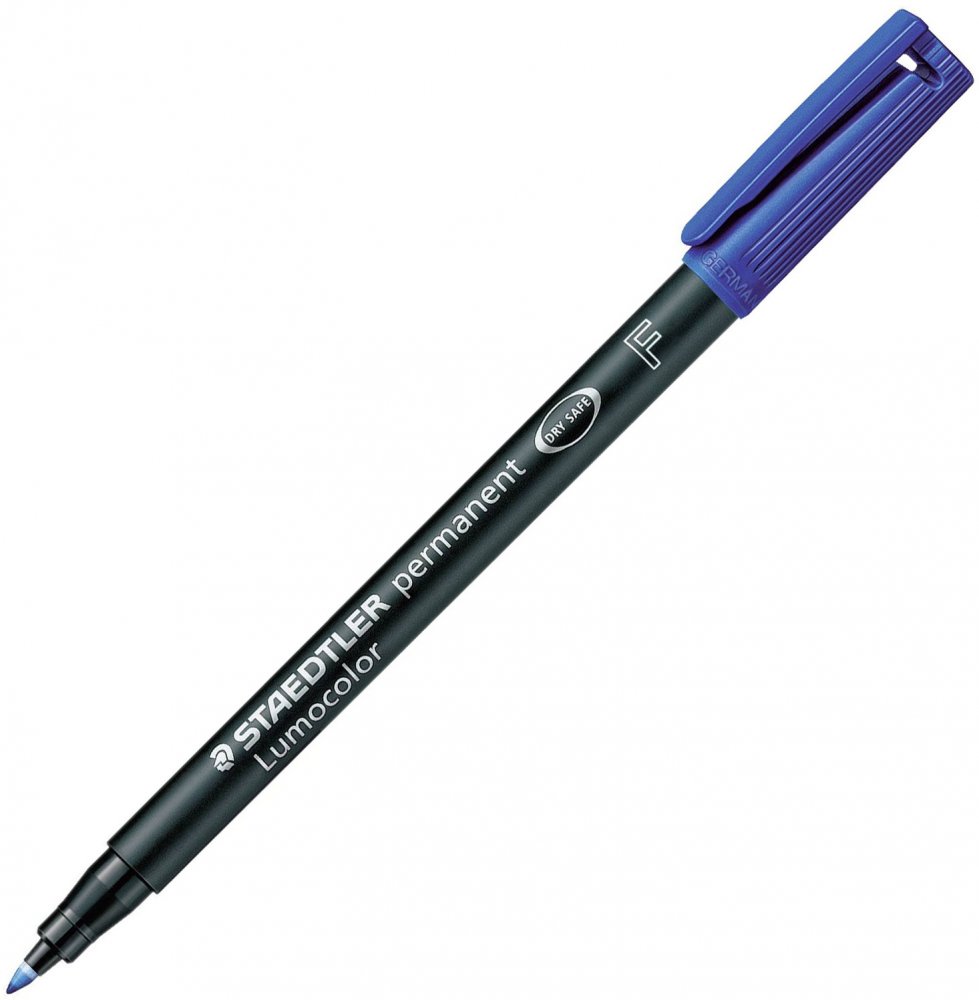 Foliopis Staedtler Lumocolor, okrągła, 0.6 mm (F), niebieski