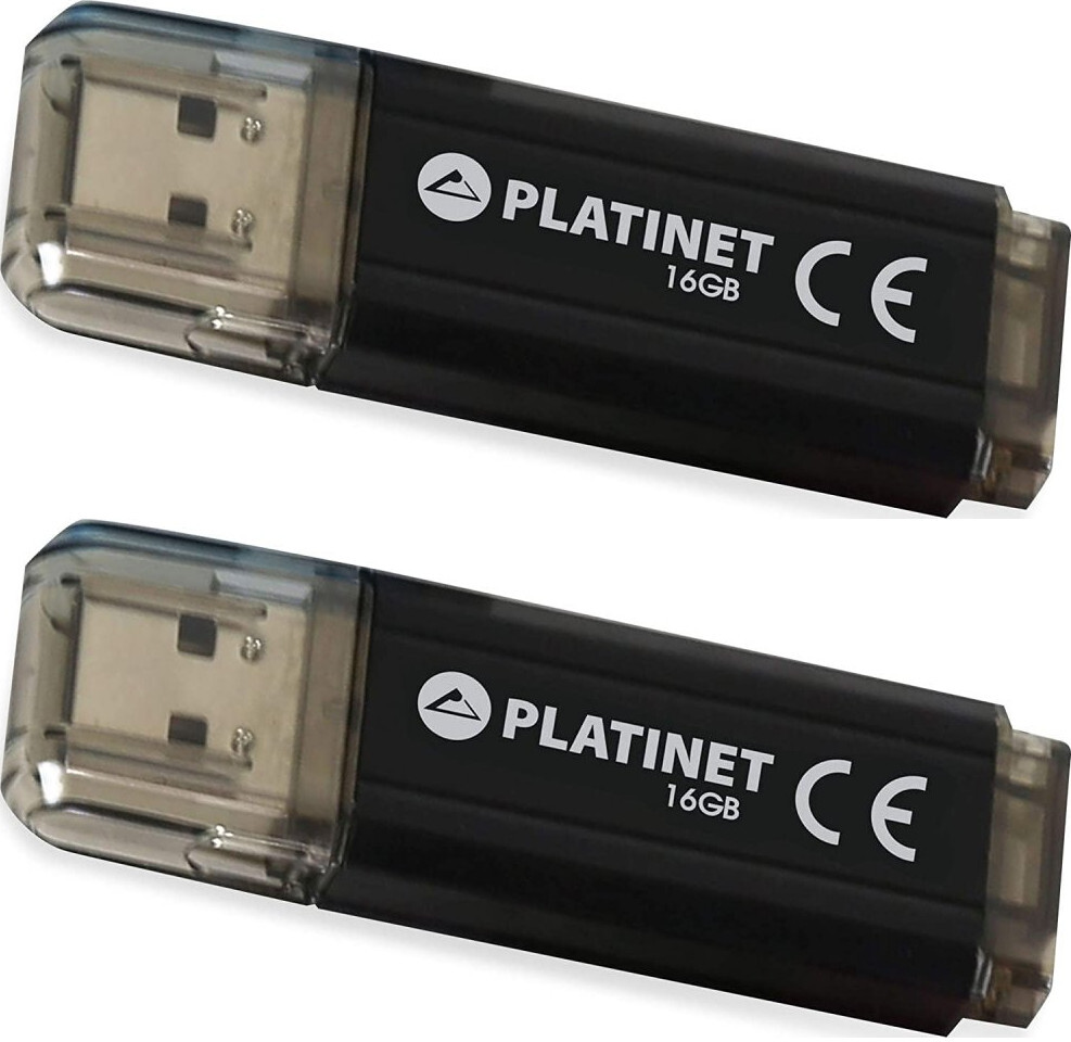 2x Pendrive aluminiowy Platinet X-Depo, 16GB, USB 2.0, czarny