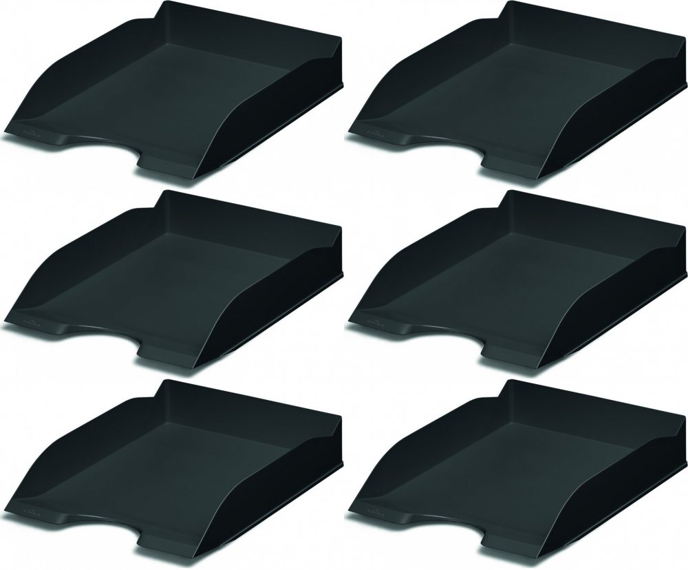 6x Półka na dokumenty Durable ECO, A4, plastikowa, czarny