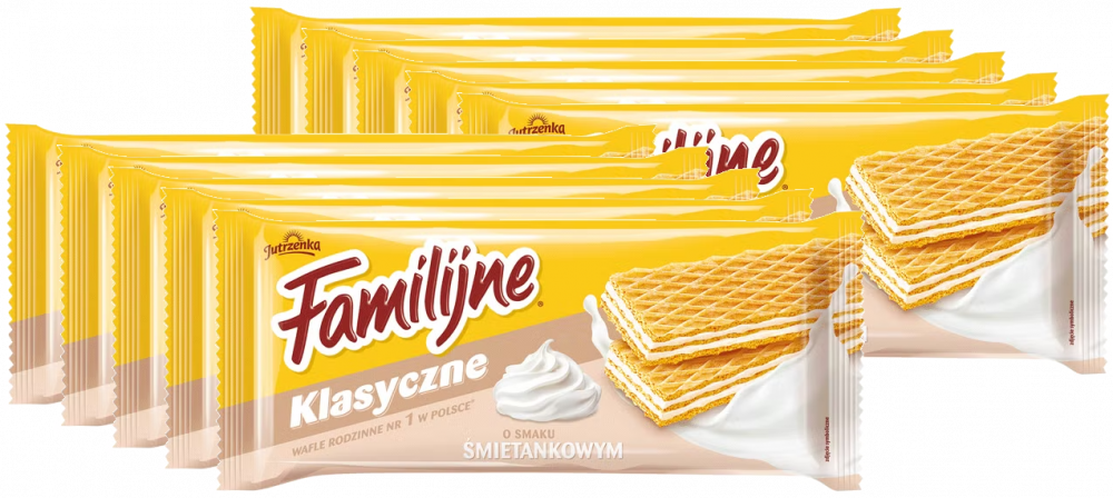 10x Wafle Familijne, śmietankowy, 180g