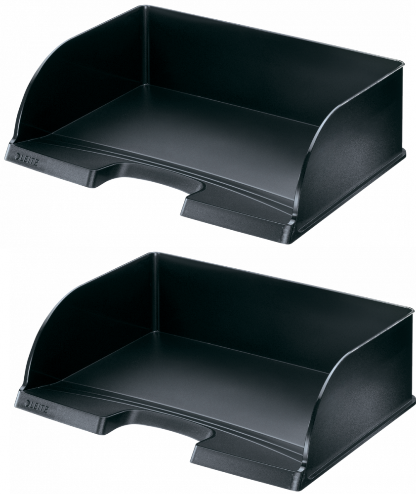 2x półka na dokumenty Leitz Jumbo, A4, plastikowa, czarny