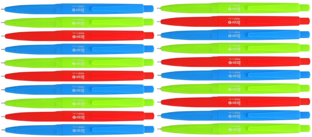 20x Długopis automatyczny MemoBe Neo, 0.7mm, z obudową Soft-Touch, niebieski