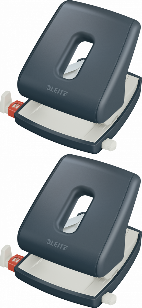 2x Dziurkacz Leitz Cosy, do 30 kartek, aksamitny szary