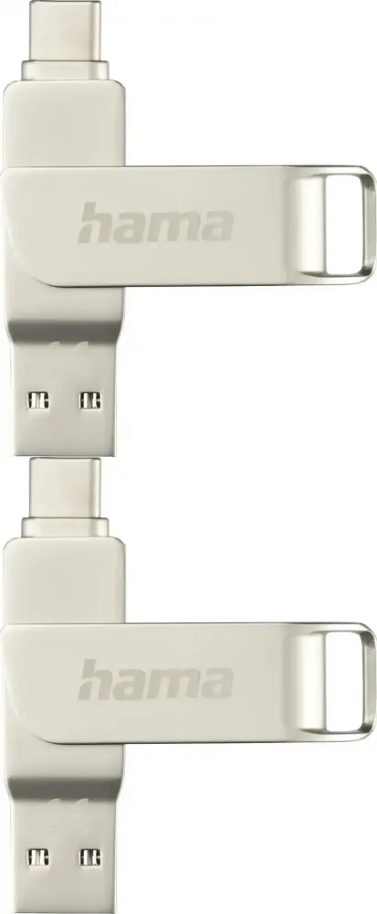 2x Pendrive Hama C-Rotate Pro, 256GB, obracany, USB 3.0, srebrny