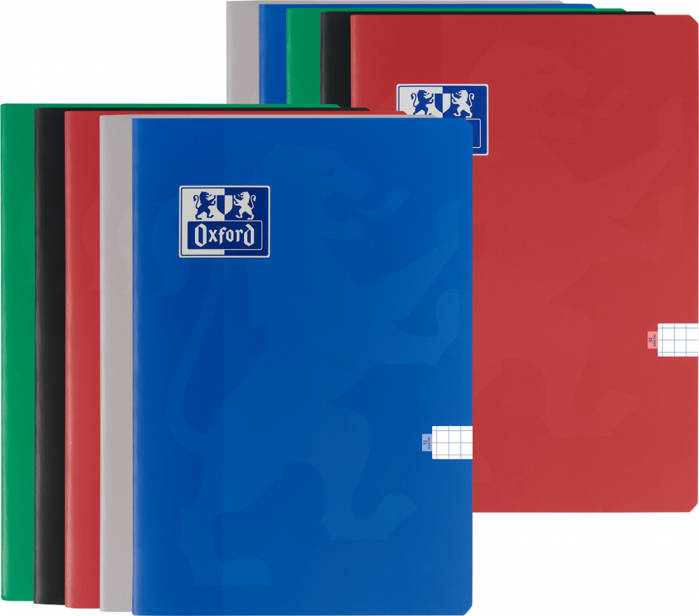 10x Zeszyt w kratkę Oxford Esse, A5, miękka oprawa, 32 kartki, mix kolorów