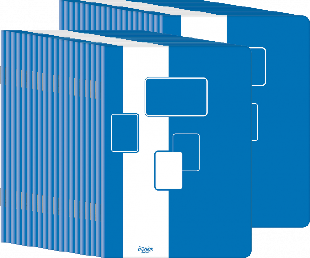 40x Zeszyt w kratkę Bantex Budget, A5, 32 kartki, biało-niebieski