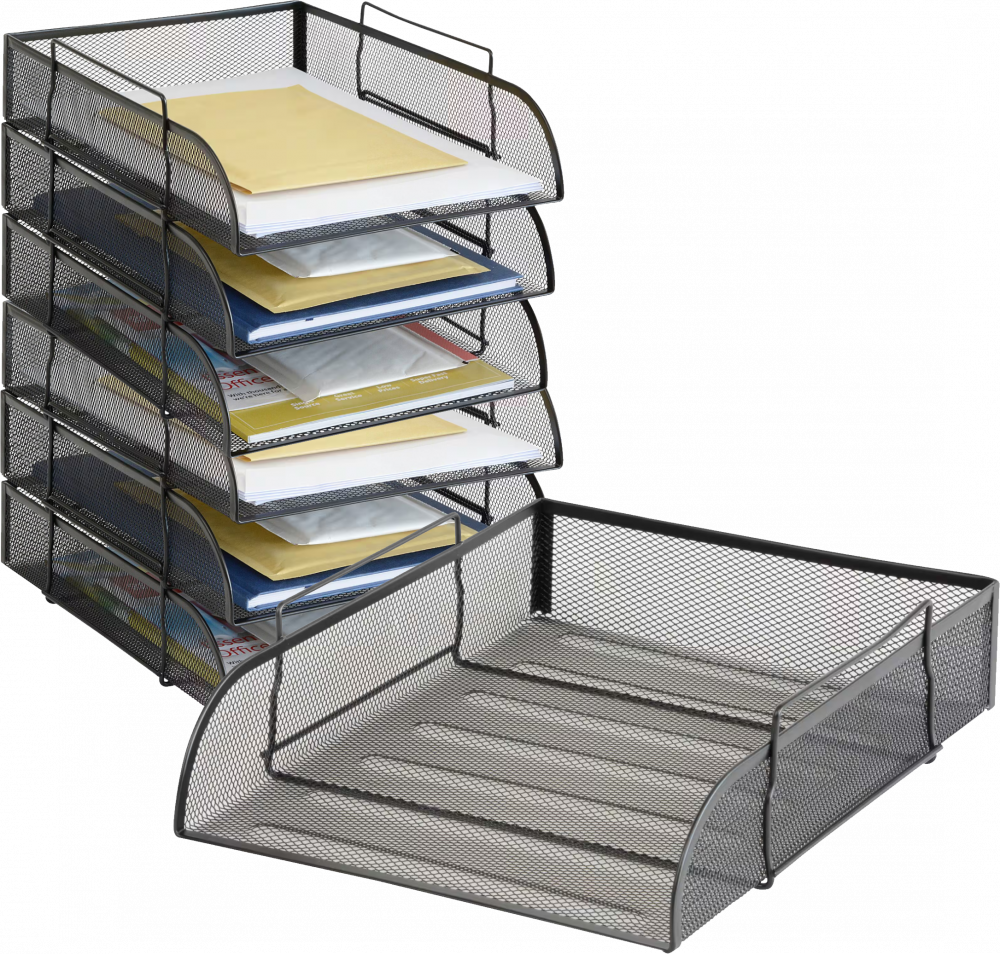 6x Półka na dokumenty Viking, A4, druciana, czarny