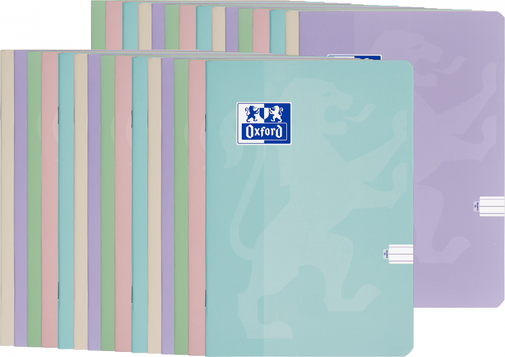 30x Zeszyt w wąskie linie Oxford Touch Pastel, A5, miękka oprawa, 16 kartek, mix kolorów pastelowych