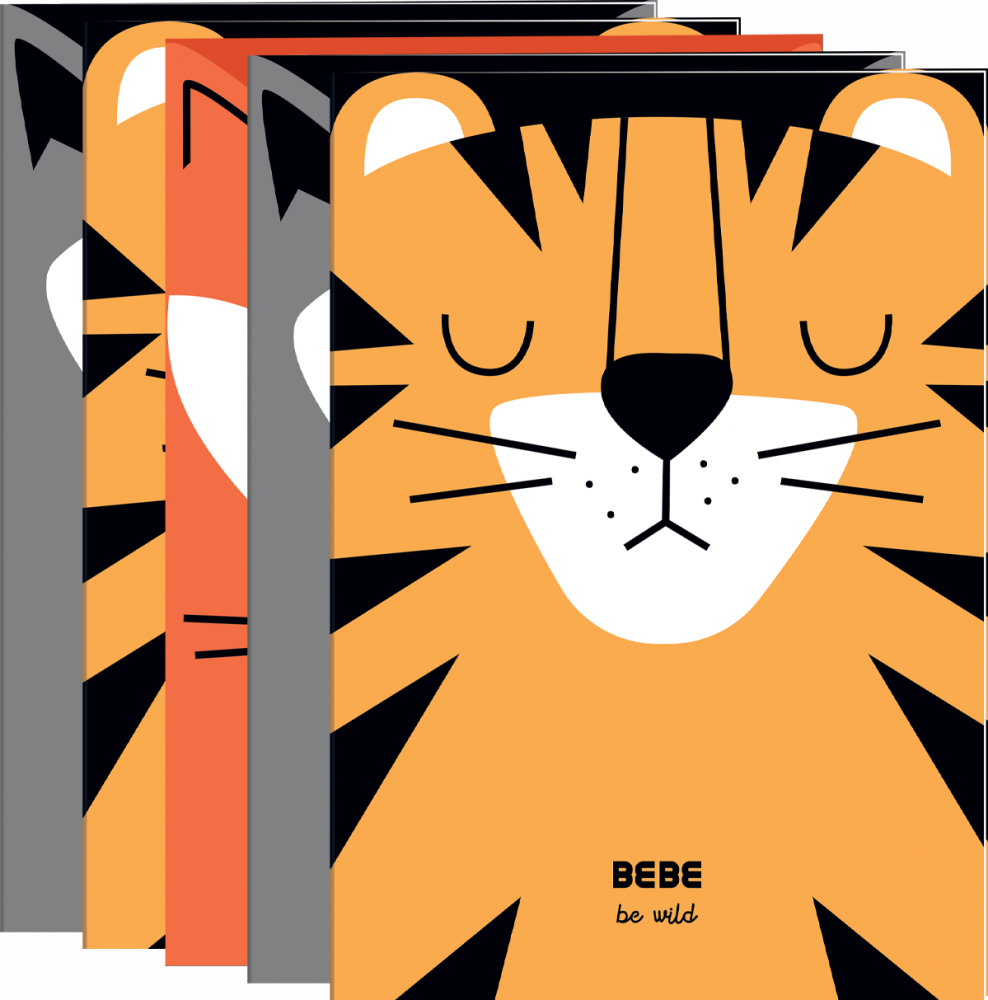 5x Zeszyt w kratkę Bebe Friends, A4, 32 kartki, mix wzorów