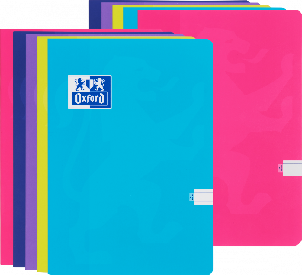 10x Zeszyt w kratkę Oxford Touch, A4, miękka oprawa, 32 kartki, mix kolorów