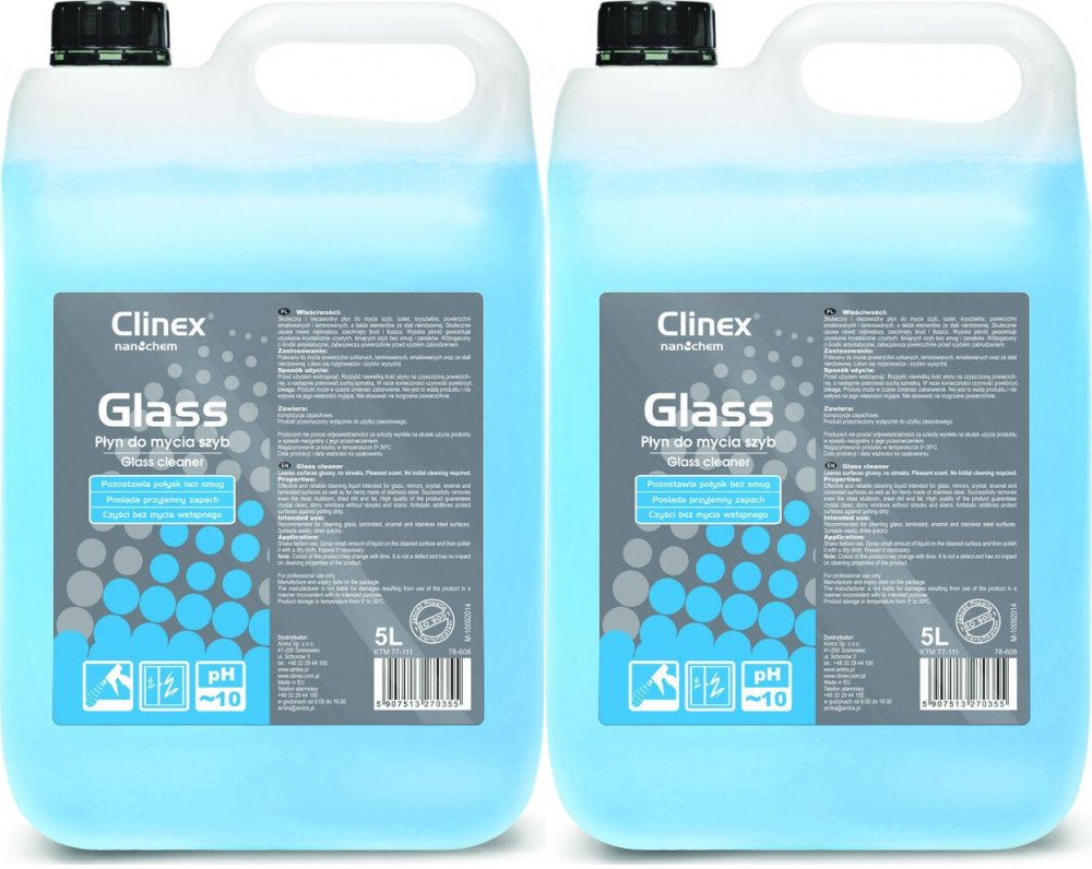 2x Płyn do mycia szyb Clinex Glass, 5l
