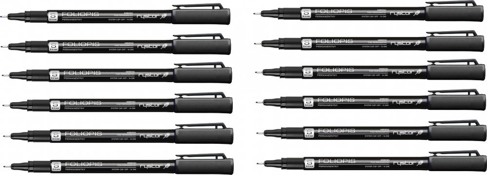 12x Foliopis Rystor, FS, okrągła, 0.4mm, niebieski