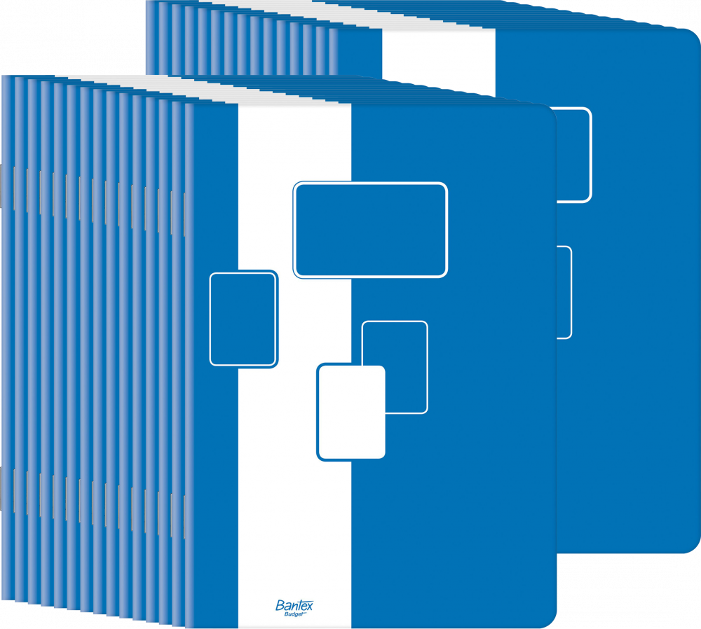 30x Zeszyt w kratkę Bantex Budget, A5, 32 kartki, biało-niebieski