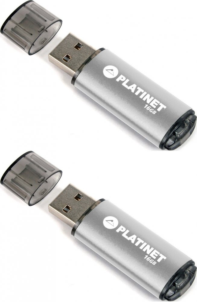 2x Pendrive aluminiowy Platinet X-Depo, 16GB, USB 2.0, srebrny