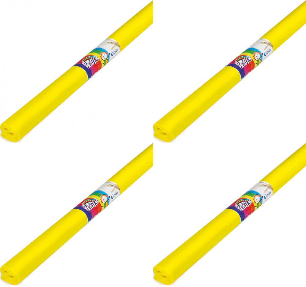 4x Bibuła marszczona Fiorello, 200x50 cm, 10 sztuk, ciemny żółty