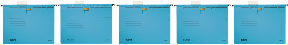 5x Skoroszyt zawieszany Leitz Alpha, A4, 348x270mm, 225g/m2, niebieski