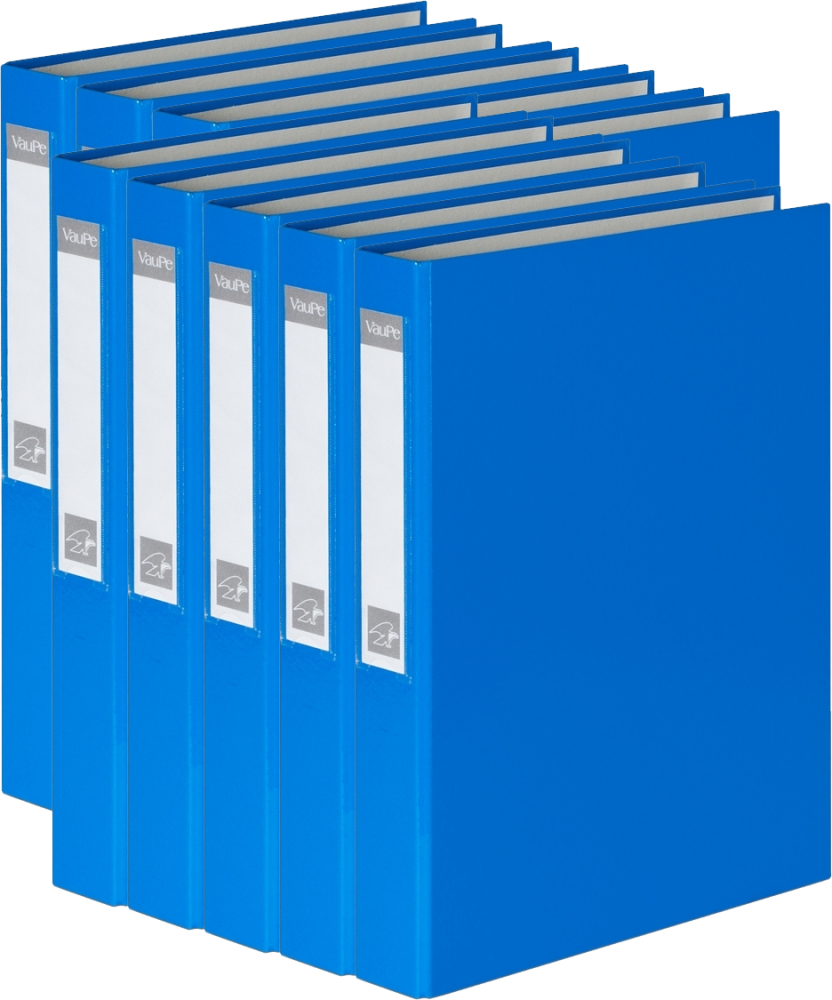 10x Segregator ringowy VauPe, A4, szerokość grzbietu 40mm, do 200 kartek, 4 ringi, jasnoniebieski