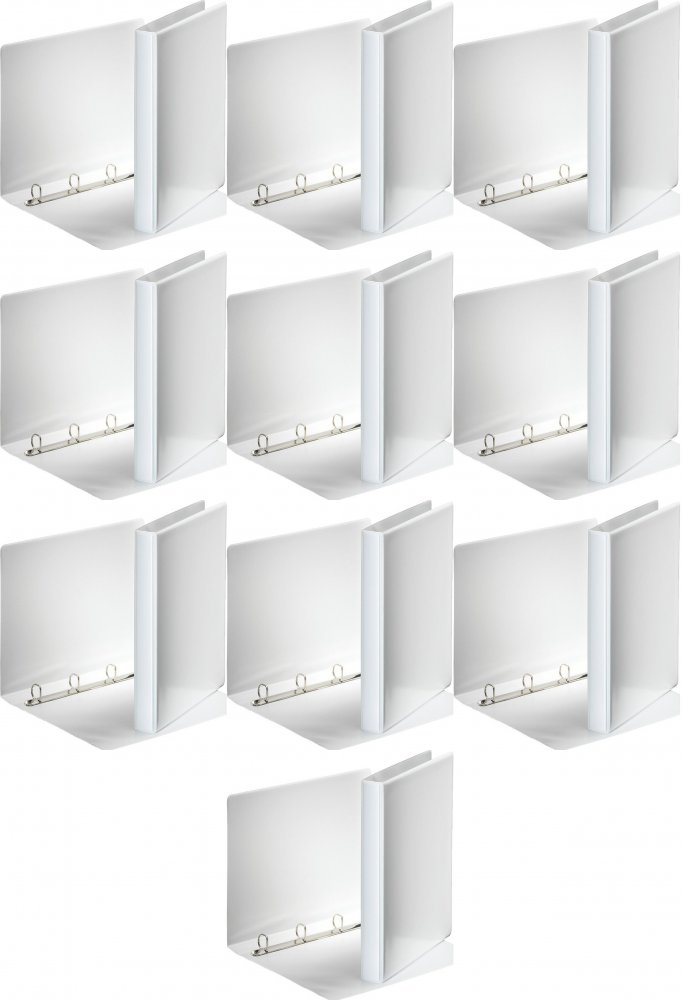 10x Segregator prezentacyjny Esselte Panorama, A4, szerokość grzbietu 38mm, 180 kartek, 4 ringi, biały