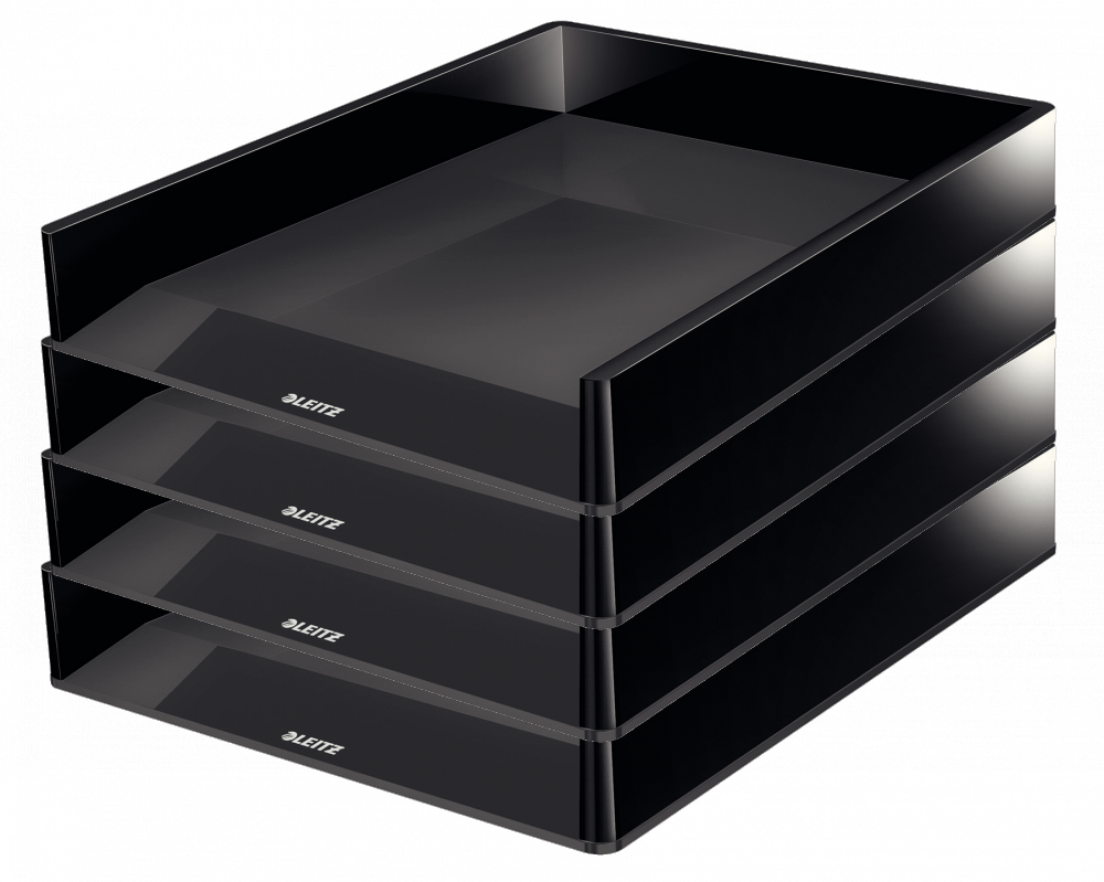 4x Półka na dokumenty Leitz Wow, A4, plastikowa, czarny (2 odcienie)