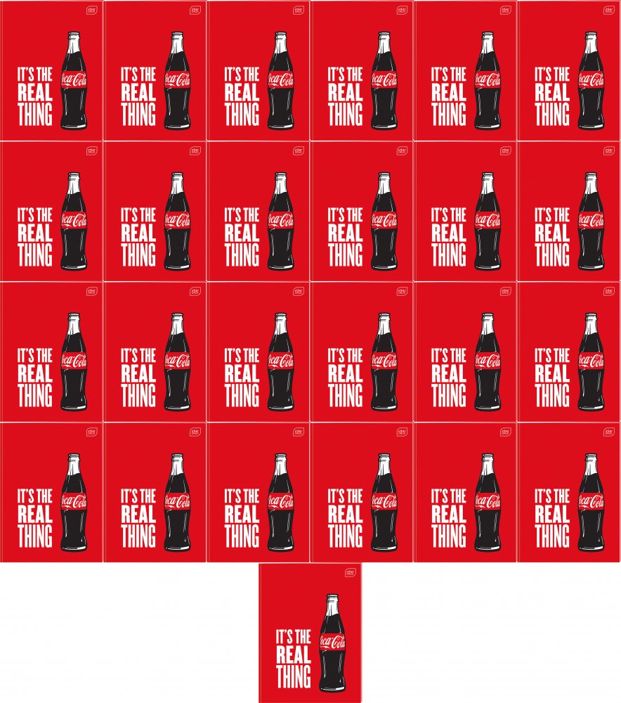 25x Zeszyt A4 Interdruk Coca Cola, w kratkę, 32 kartki, mix wzorów