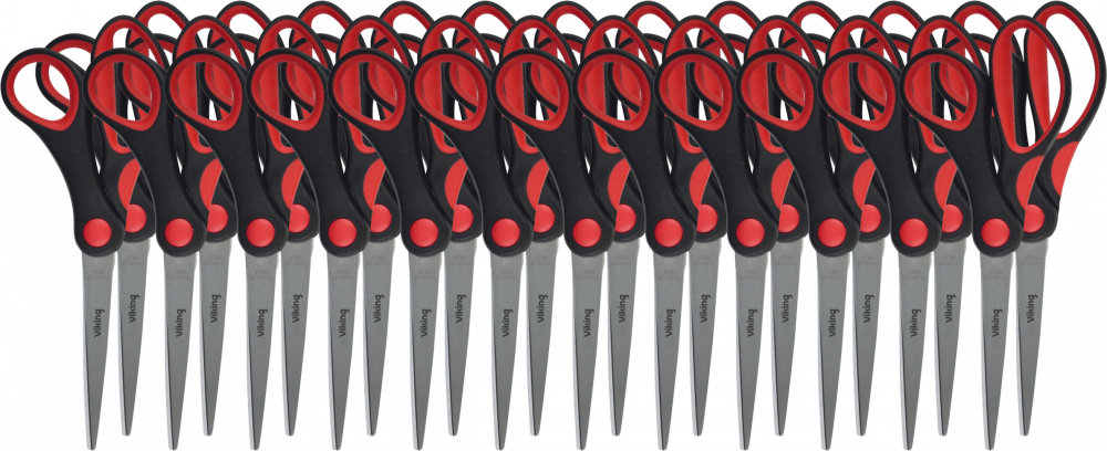 24x Nożyczki biurowe Viking, 17cm, czarno-czerwony