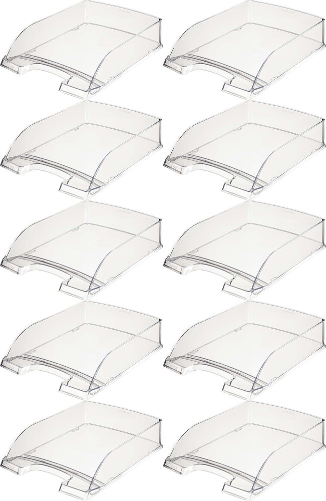 10x Półka na dokumenty Leitz Plus, A4, plastikowa, przezroczysty