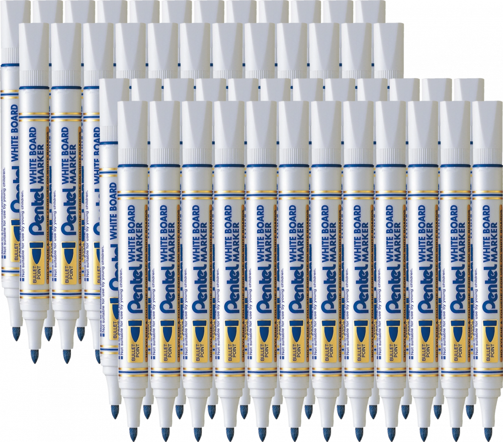 48x Marker suchościeralny Pentel MW85, okrągła, 4.4mm, niebieski