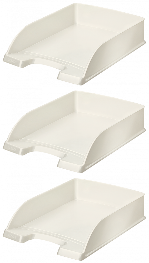 3x Półka na dokumenty Leitz Wow Plus, A4, plastikowa, biały