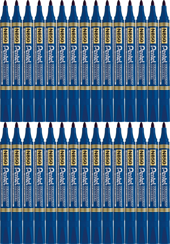 36x Marker permanentny Pentel N850, okrągła, 4.5mm, niebieski