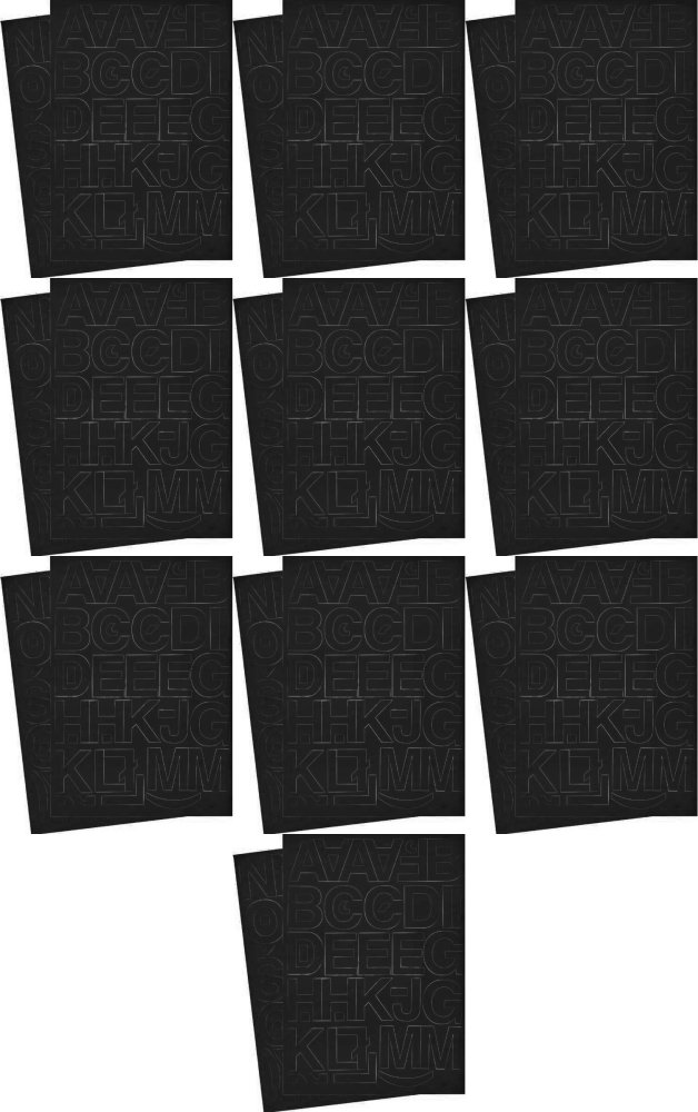 10x Litery samoprzylepne, 4 cm, 1 arkusz, czarny