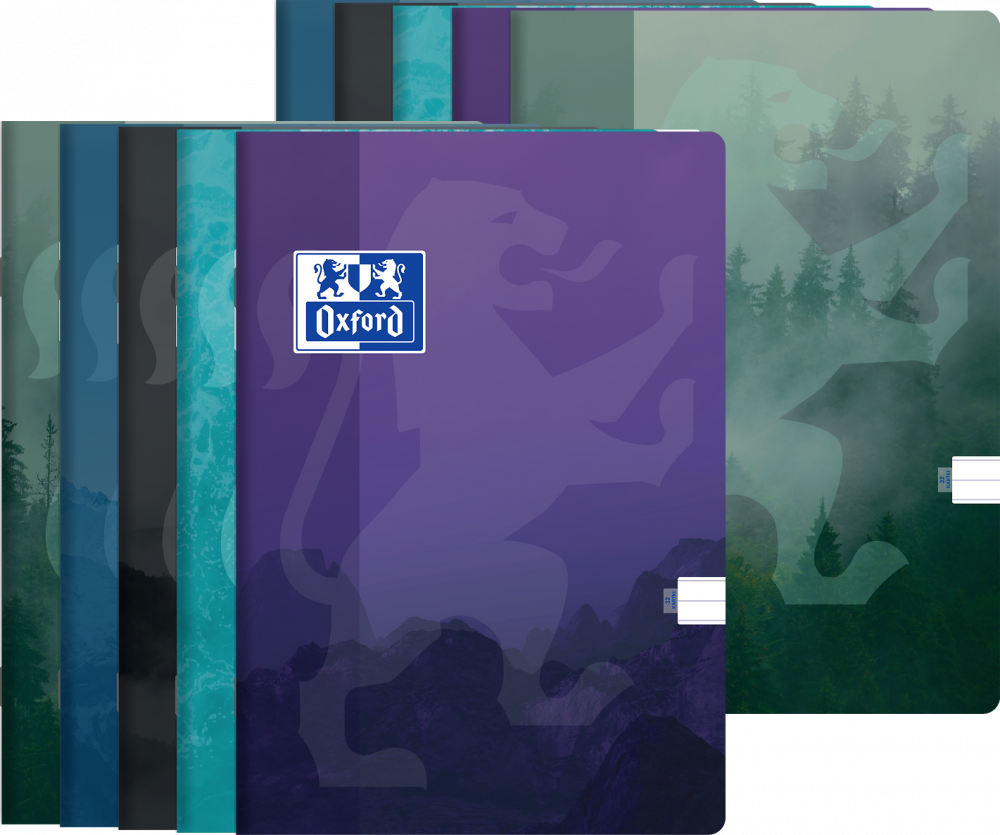 10x Zeszyt w linie Oxford Teen, A5, miękka oprawa, 32 kartki, mix wzorów