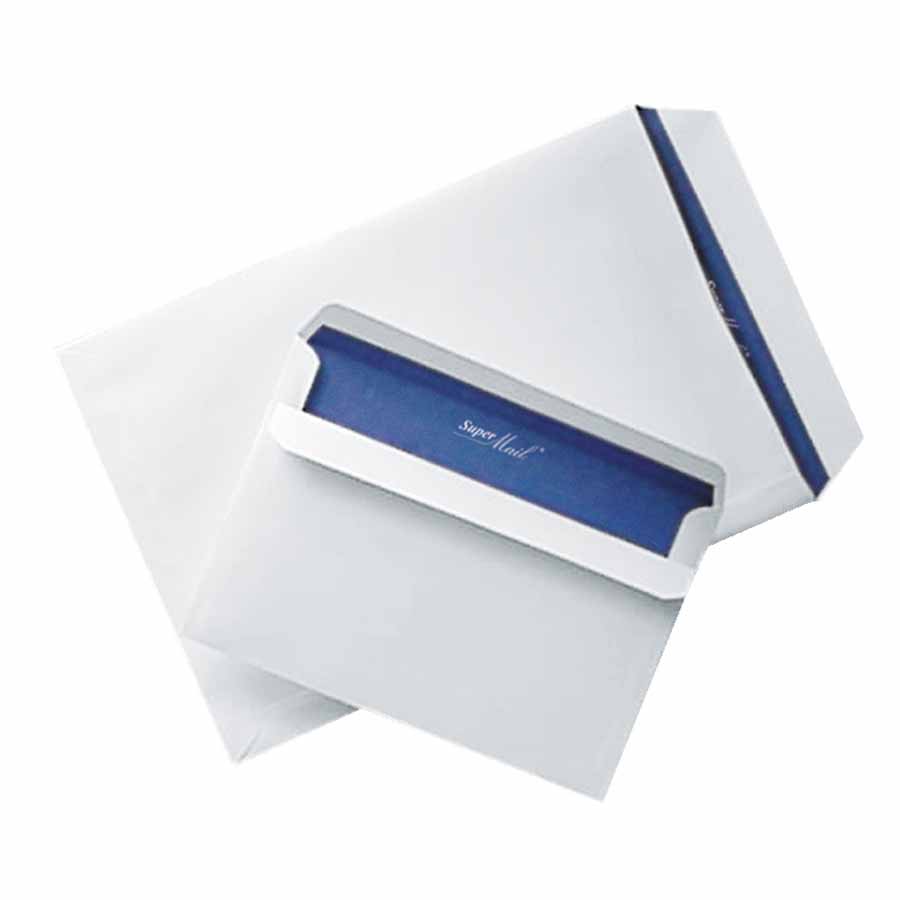 Koperta standardowa NC Super Mail, C5, z paskiem HK, 100g/m2, niebieski poddruk, 400 sztuk, biały