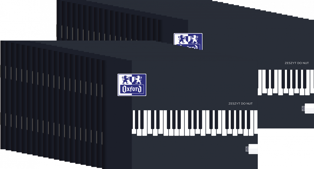 60x Zeszyt do nut Oxford, A5, 16 kartek, czarny