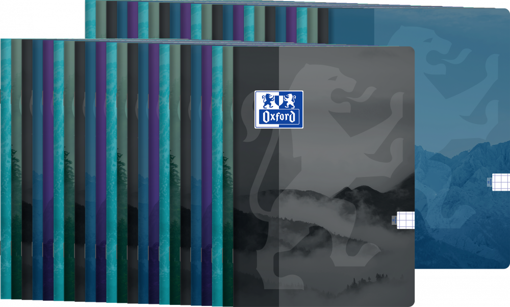 80x Zeszyt w kratkę Oxford Teen, A5, miękka oprawa, 32 kartki, mix wzorów