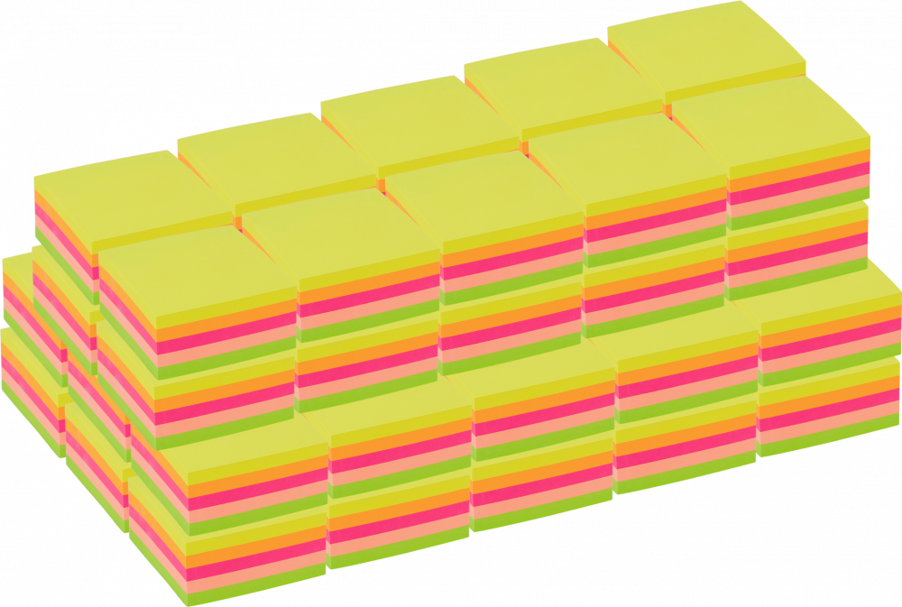 50x Karteczki samoprzylepne Viking, 76x76mm, 400 karteczek, mix kolorów neonowych