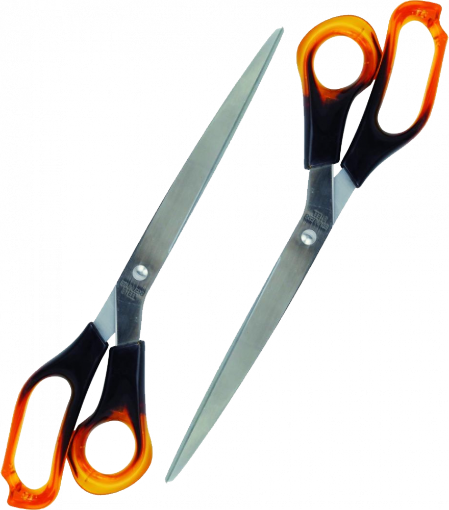 2x Nożyczki biurowe Grand, 25cm, bursztynowy