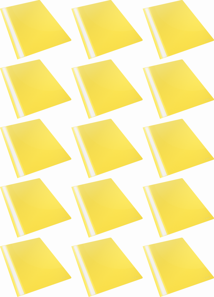 15x Skoroszyt plastikowy bez oczek Esselte Vivida, A4, do 160 kartek, żółty