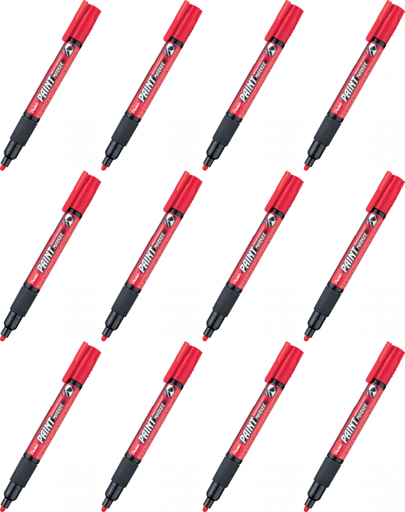 12x Marker olejowy Pentel MMP20, okrągła, 4.6 mm, czerwony