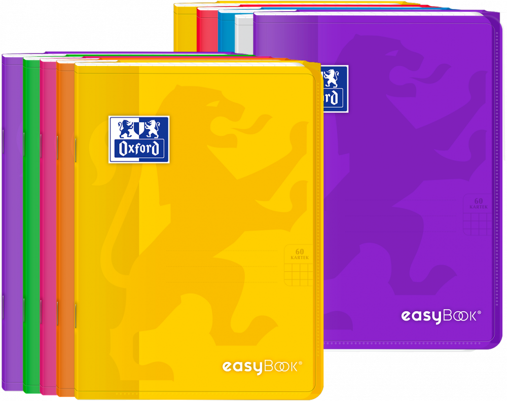 10x Zeszyt w kratkę Oxford easyBook, A5, 60 kartek, mix kolorów