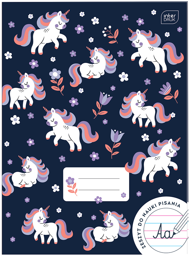 Zeszyt w wąskie kolorowe linie Interdruk UV, A4, 32 kartki, mix wzorów