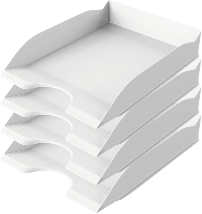 4x Półka na dokumenty Durable Basic, A4, plastikowa, biały