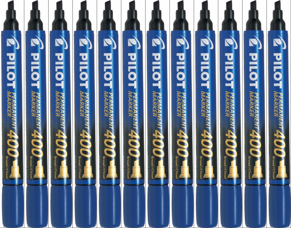 12x Marker permanentny Pilot, SCA 400, ścięta, 4.5mm, niebieski
