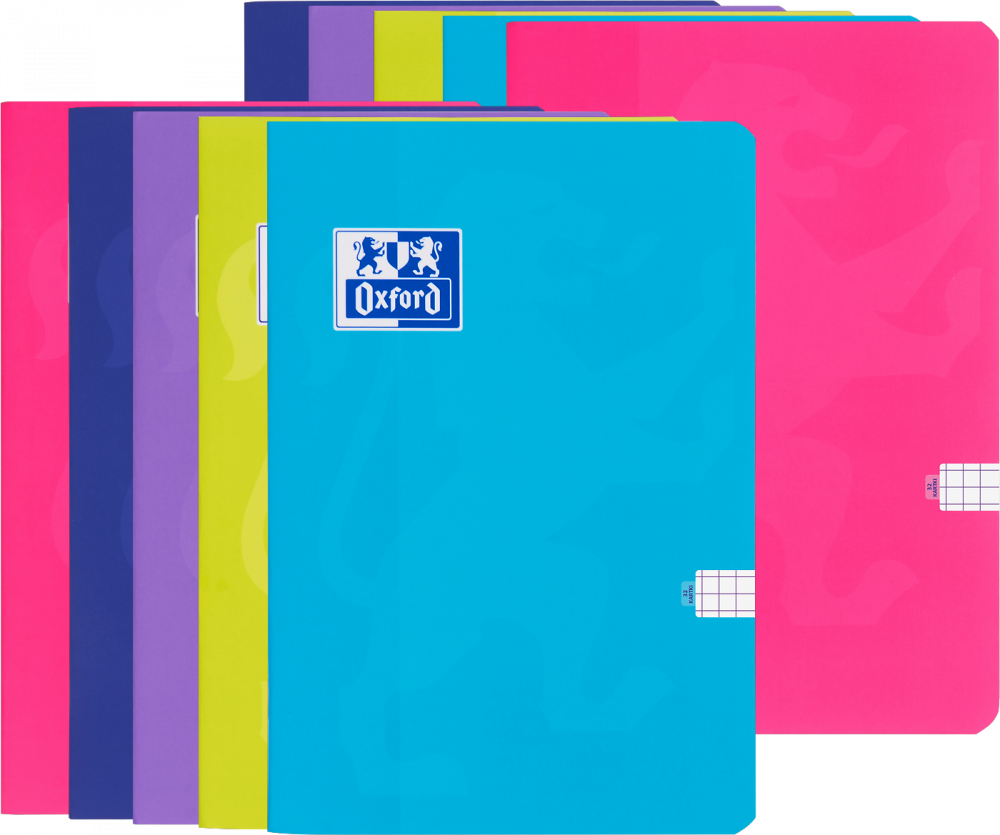 10x Zeszyt w kratkę Oxford Touch, A5, miękka oprawa, 32 kartki, mix kolorów