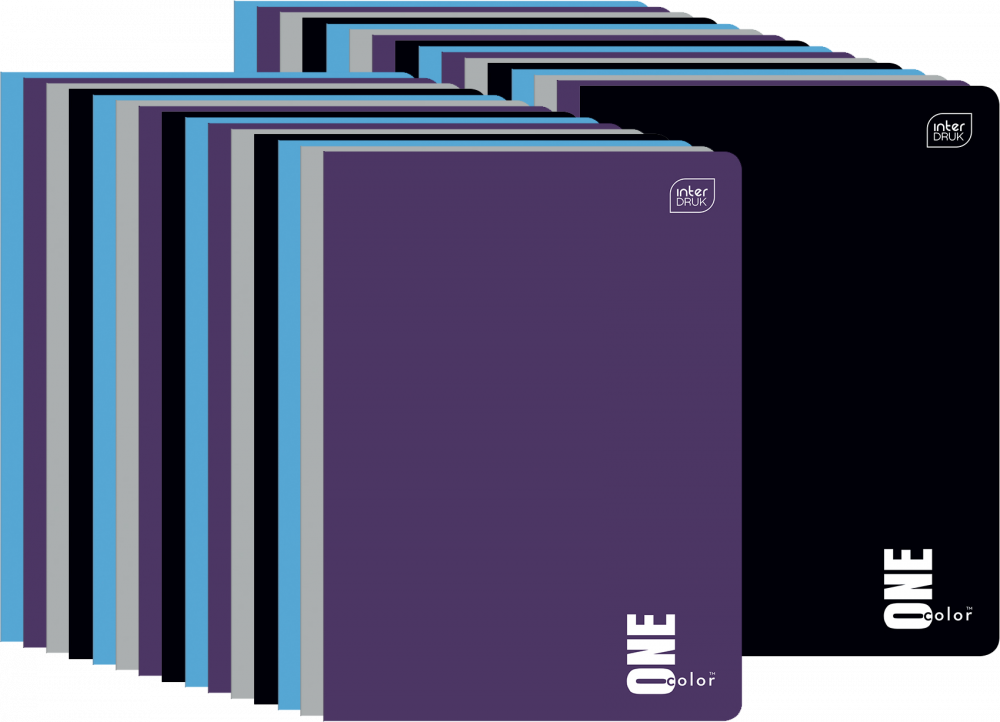 80x Zeszyt w kratkę Interdruk UV One Color, A5, 32 kartki, mix kolorów