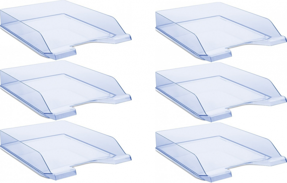 6x Półka na dokumenty Donau, A4, plastikowa, niebieski