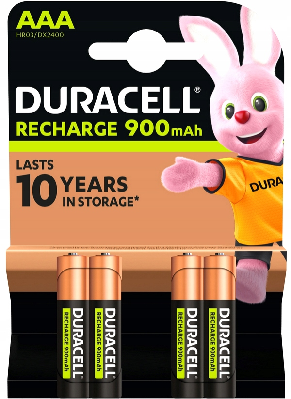 Akumulatorki Duracell, AAA, 900mAh, 4 sztuki