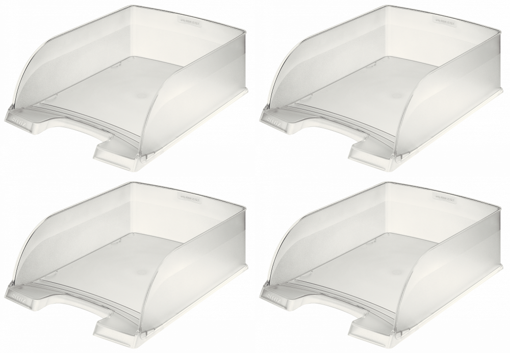 4x Półka na dokumenty Leitz Plus Jumbo, A4, plastikowa, przezroczysty